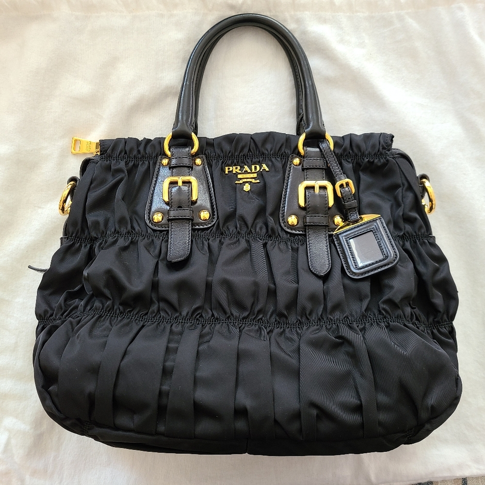 Prada Gaufre Convertible Satchel Tessuto Medium